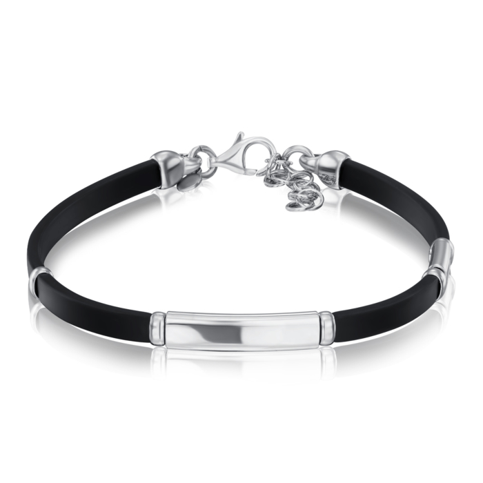 12345 Браслет з каучуку зі срібними вставками. Артикул BRBXU000094-B/12 12345 грн2,819 12345