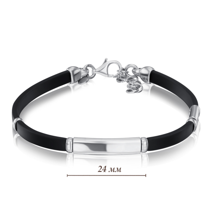 12345 Браслет з каучуку зі срібними вставками. Артикул BRBXU000094-B/12 12345 грн2,819 12345