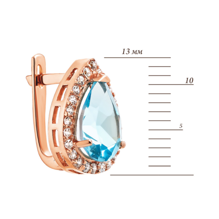 12345 Золоті сережки з топазом і фіанітами. Артикул UG5с402тс 12345 грн21,309 12345