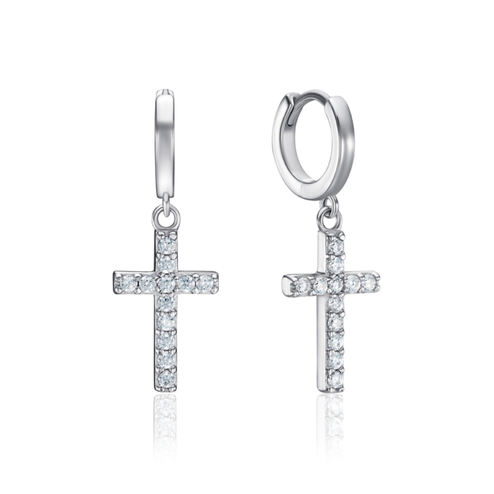 12345 Срібні сережки з фіанітами. Артикул DE08294-E/12/1 12345 грн2,065 12345