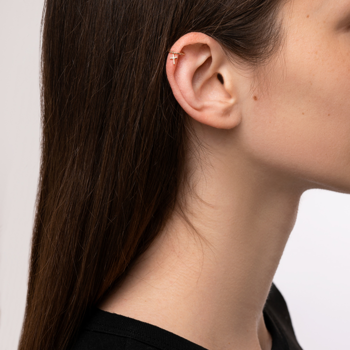 12345 Золота сережка-кафа з фіанітом. Артикул 23342/01/0/1 12345 грн1,617 12345