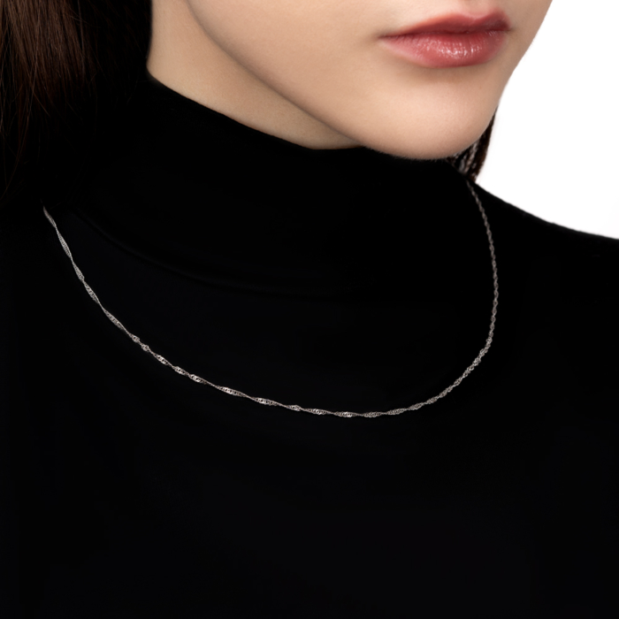 Серебряная цепочка. Артикул 801Р 1/45