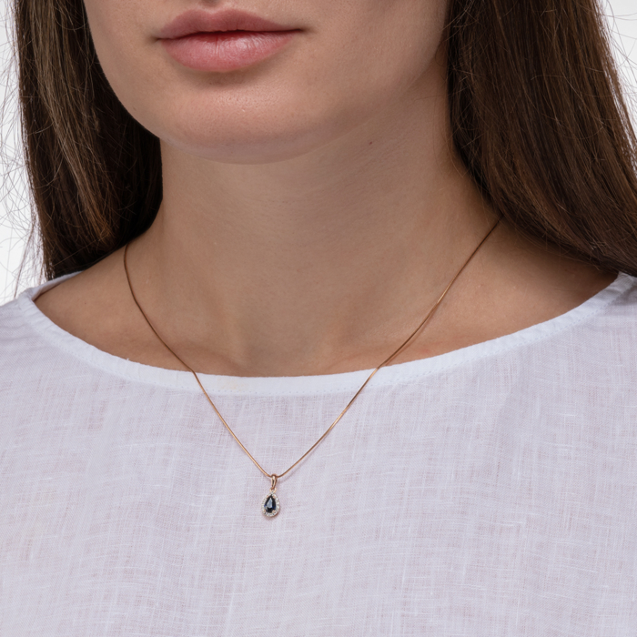 12345 Золота підвіска з сапфіром і діамантами. Артикул 53950/1 сап 12345 грн16,830 12345