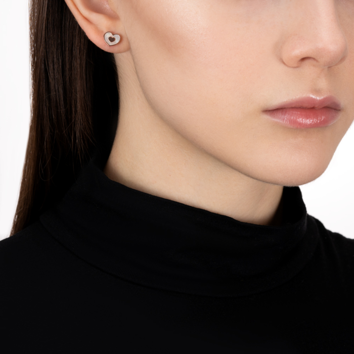 12345 Срібні пусети з перламутром. Артикул ORT 8763 P-E/17/1101 12345 грн826 12345