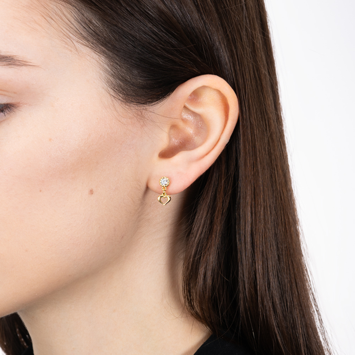 12345 Срібні позолочені сережки з фіанітом. Артикул ORT 8990 G-E/20/1 12345 грн881 12345