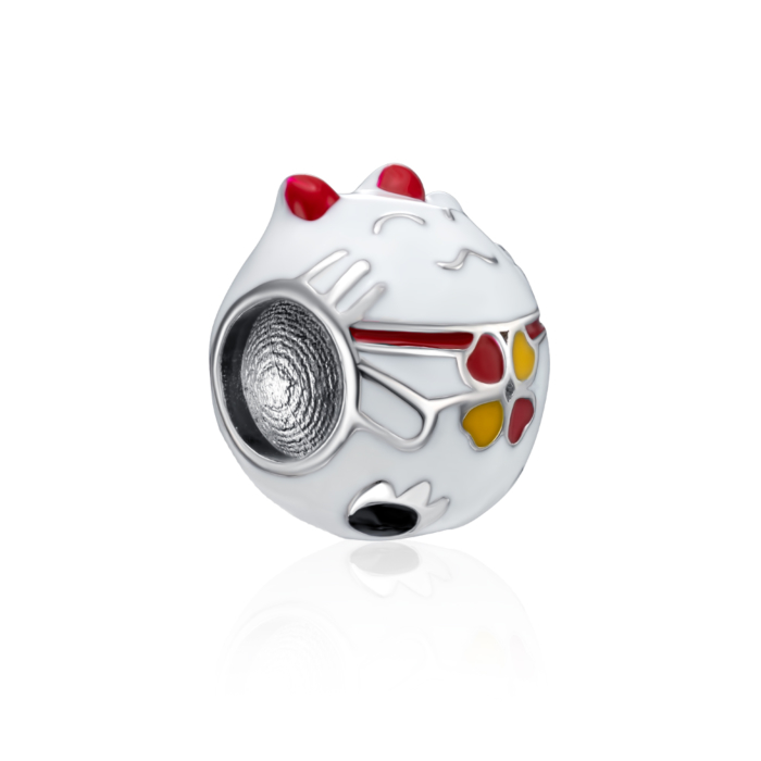 Серебряная бусина-шарм с эмалью. Артикул HE-1008-S-P/12/3886