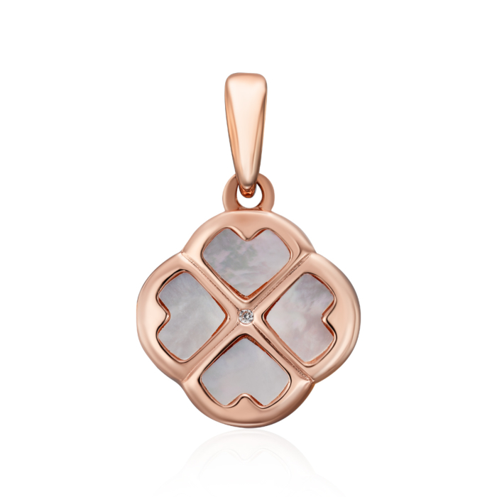 12345 Срібна позолочена підвіска з перламутром та фіанітом. Артикул HJP-849-ROSE-P/17/4510 12345 грн1,325 12345