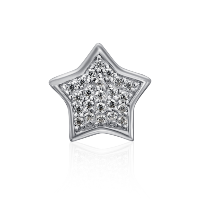 Серебряная бусина-шарм с фианитами. Артикул HSZ-1436-S-P/12/1