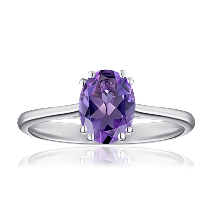 Серебряное кольцо с аметистом. Артикул KRS_627-AM-R/12/5037