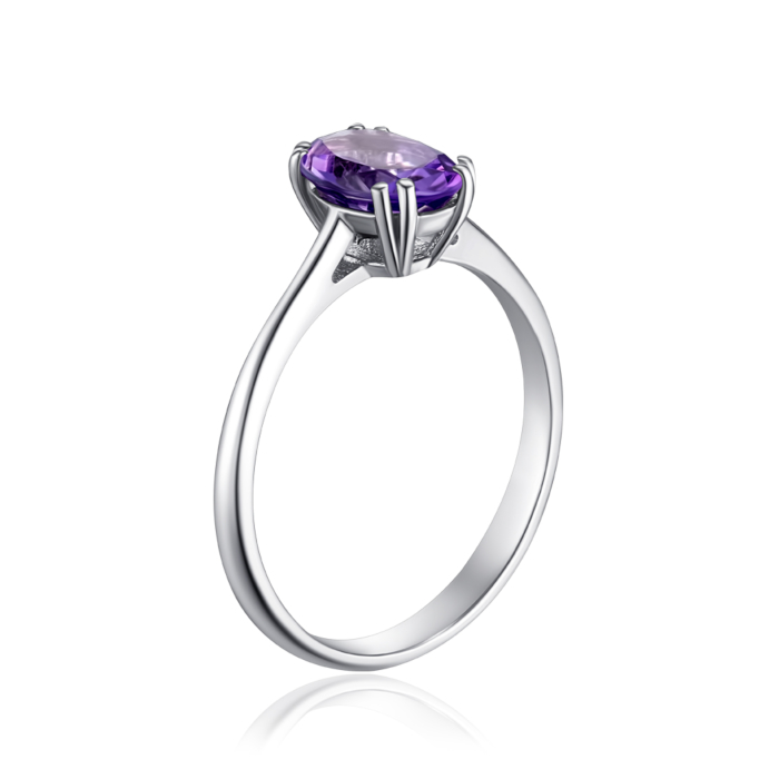 Серебряное кольцо с аметистом. Артикул KRS_627-AM-R/12/5037