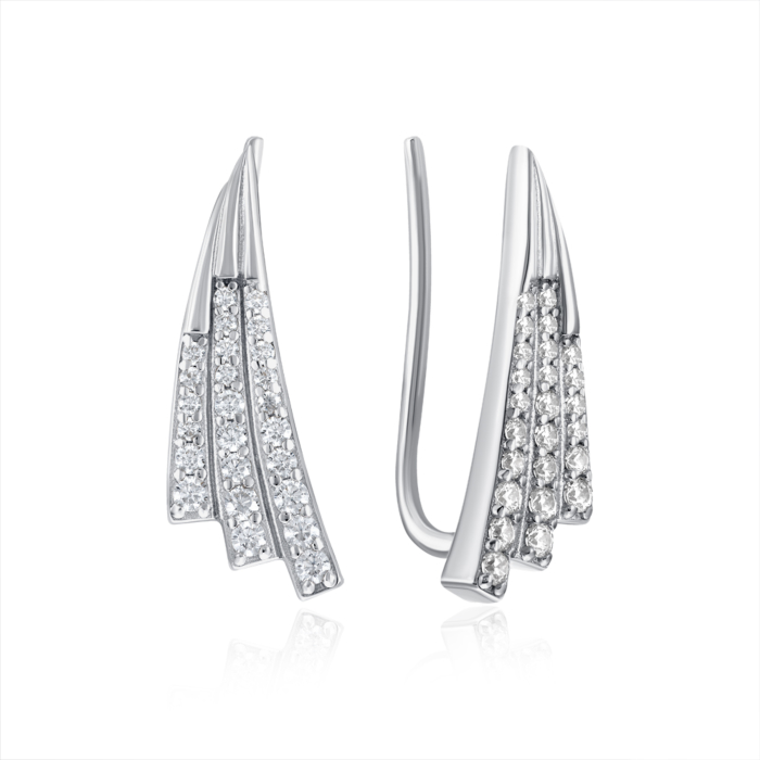 12345 Срібні кафи з фіанітами. Артикул ME13115B-E/12/1 12345 грн2,303 12345