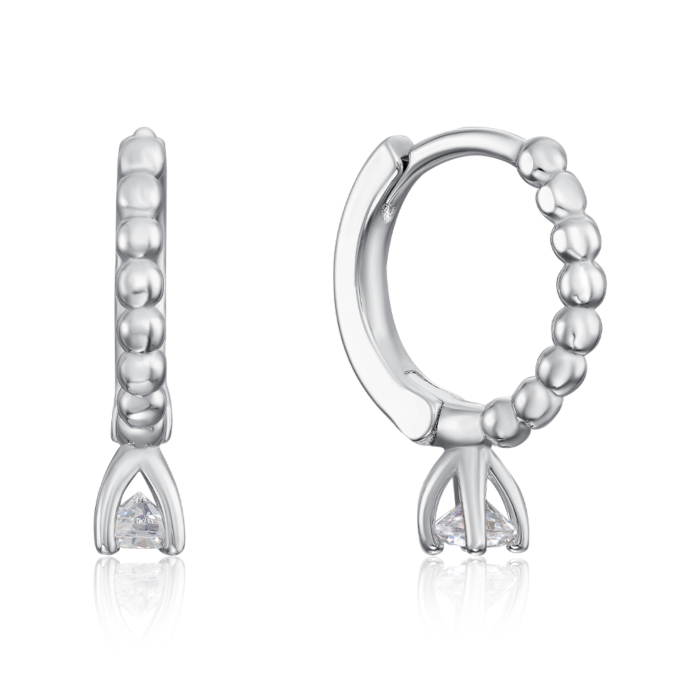 12345 Срібні сережки-конго з фіанітом. Артикул ME13881A-E/12/1 12345 грн2,113 12345