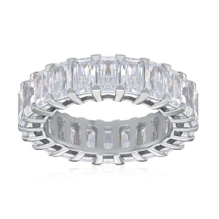 12345 Срібна каблучка з фіанітами. Артикул MM120010-S-W-WH-R/12/1 12345 грн3,194 12345