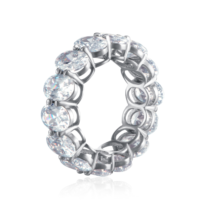 12345 Срібна каблучка з фіанітами. Артикул MM120043-S-W-WH-R/12/1 12345 грн4,498 12345