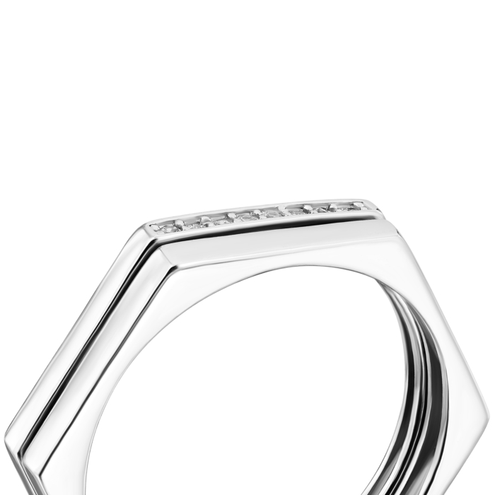 12345 Набірна подвійна срібна каблучка з фіанітами.Артикул UG5SZDR15619 12345 грн1,735 12345