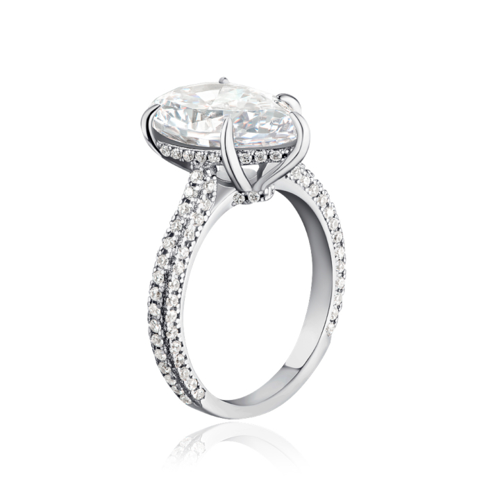 12345 Срібна каблучка з фіанітами. Артикул NE120291-S-W-WH-R/12/1 12345 грн3,582 12345