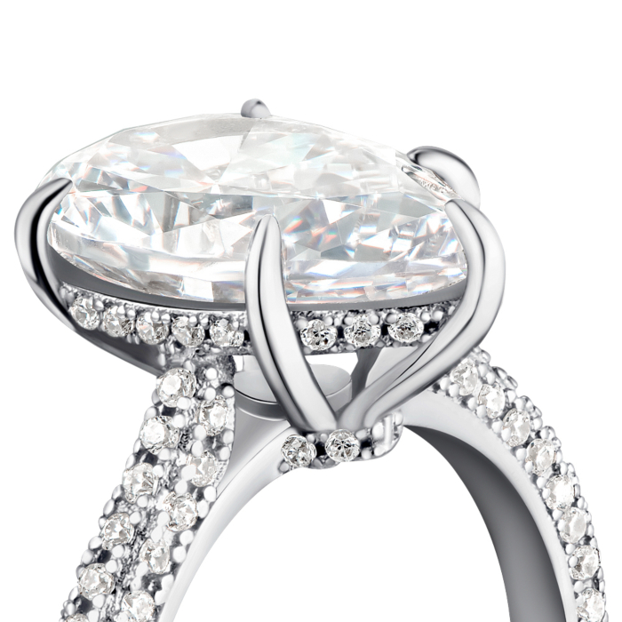 12345 Срібна каблучка з фіанітами. Артикул NE120291-S-W-WH-R/12/1 12345 грн3,582 12345