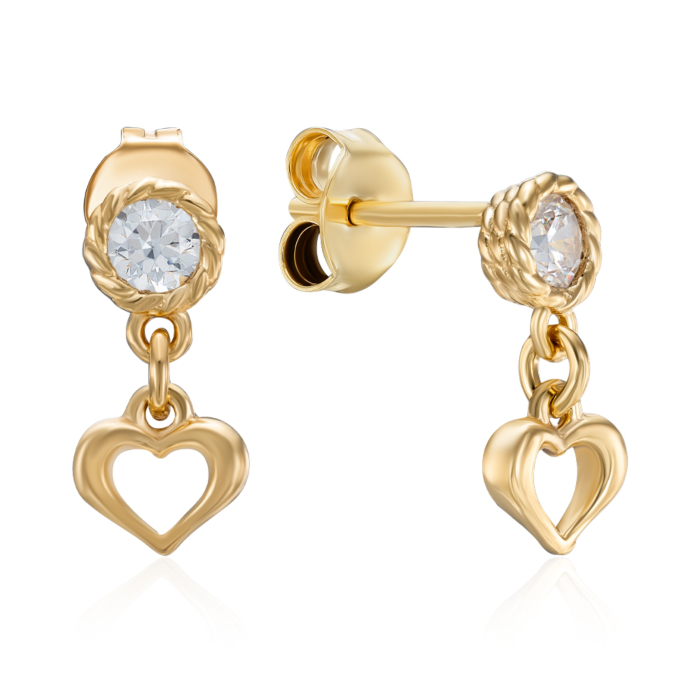 12345 Срібні позолочені сережки з фіанітом. Артикул ORT 8990 G-E/20/1 12345 грн881 12345