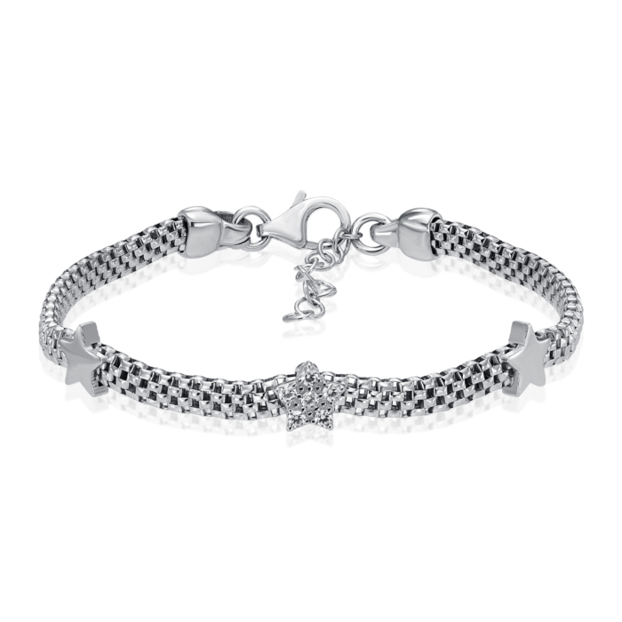 12345 Срібний браслет «Зірки» з фіанітами. Артикул BCPXX000116-B/12/1 12345 грн2,941 12345