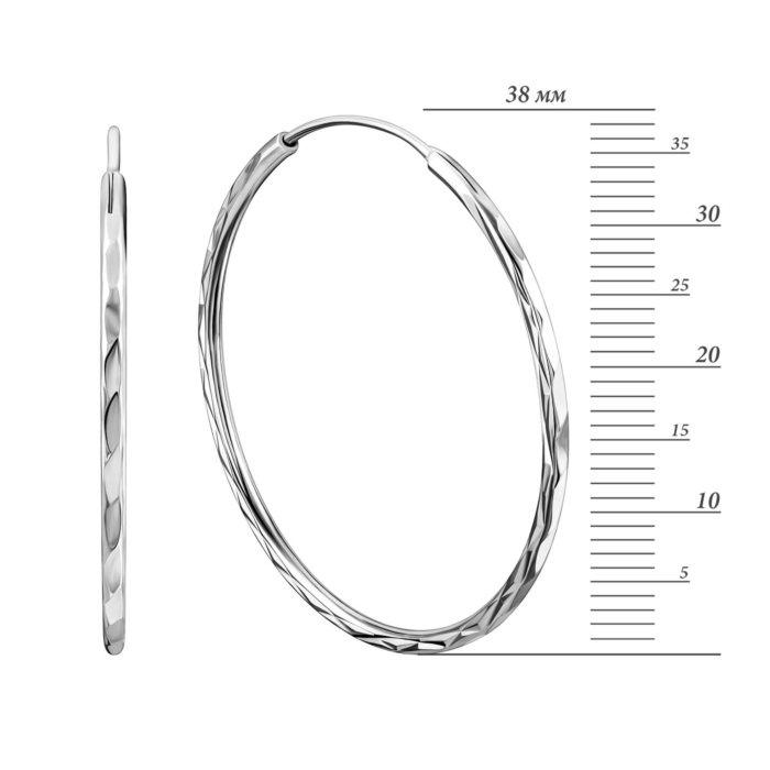 12345 Срібні сережки-конго. Артикул UG5SE00611-35mm 12345 грн1,607 12345