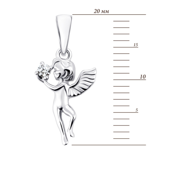 12345 Срібна підвіска Янгол з фіанітом.Артикул UG5ВС-092р 12345 грн886 12345