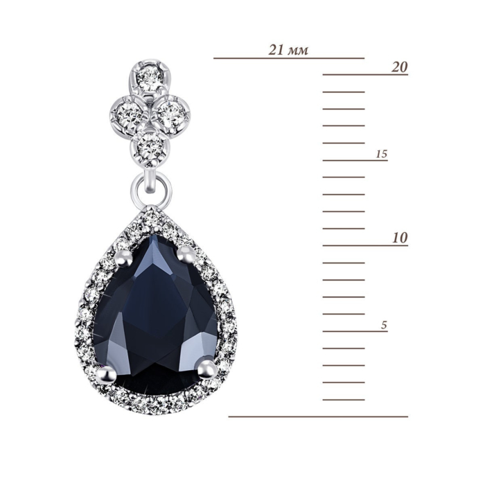 12345 Срібна підвіска з сапфіром і фіанітами. Артикул UG53884р-HSPH 12345 грн1,630 12345
