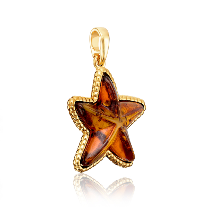 12345 Срібна позолочена підвіска з бурштином. Артикул P716C-GP-P/20/2787 12345 грн3,136 12345