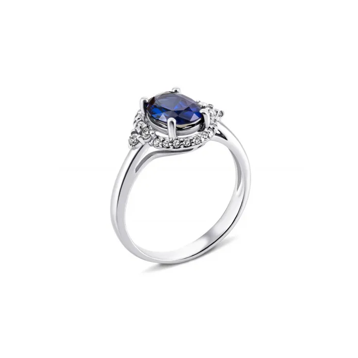 12345 Срібна каблучка з гідротермальним сапфіром і фіанітами. Артикул UG51504/1р-HSPH 12345 грн2,270 12345