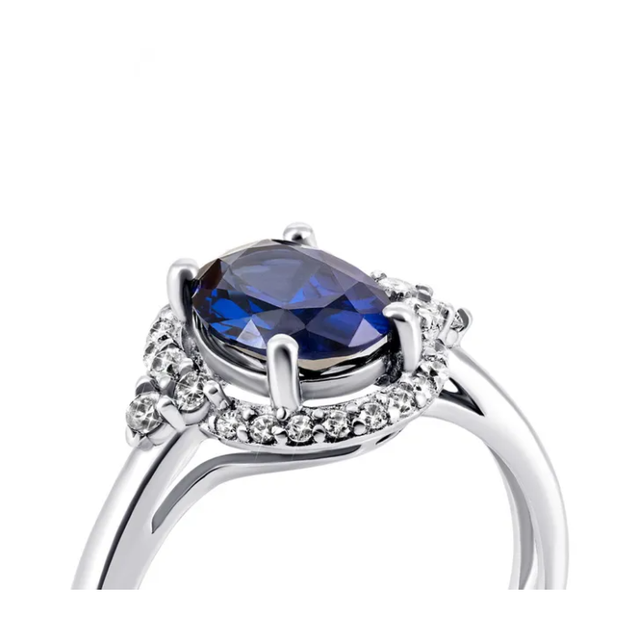 12345 Срібна каблучка з гідротермальним сапфіром і фіанітами. Артикул UG51504/1р-HSPH 12345 грн2,270 12345