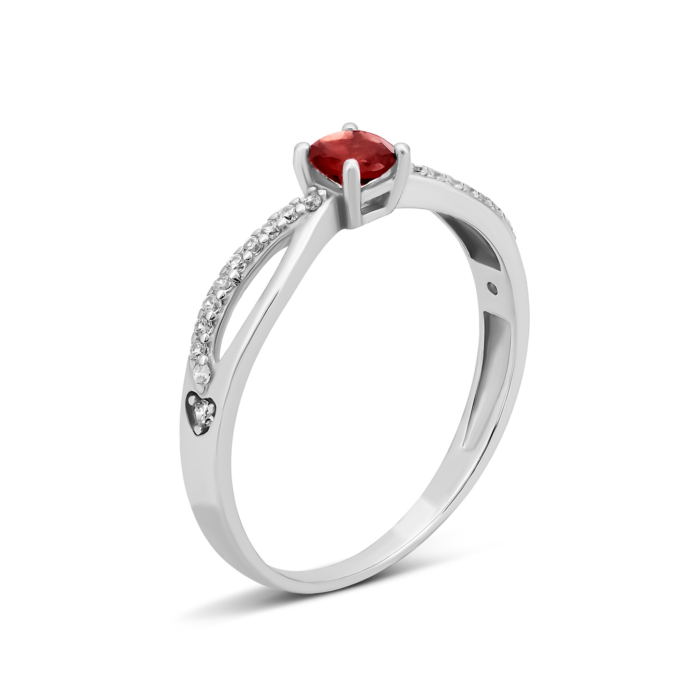 12345 Срібна каблучка з гранатом і фіанітами.Артикул UG51183К.г.Rh 12345 грн1,588 12345
