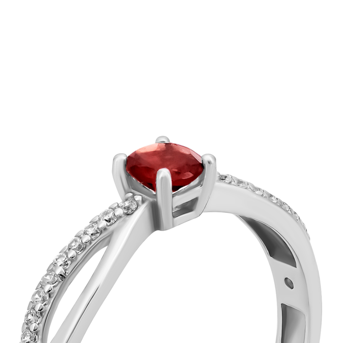 12345 Срібна каблучка з гранатом і фіанітами.Артикул UG51183К.г.Rh 12345 грн1,588 12345