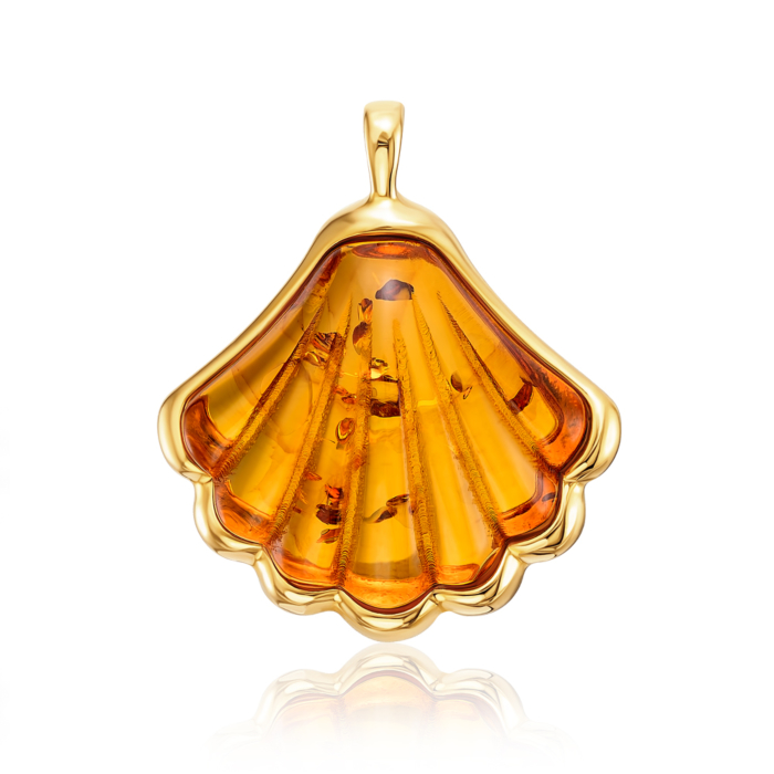 12345 Срібна позолочена підвіска з бурштином. Артикул P715C-GP-P/20/2787 12345 грн3,110 12345