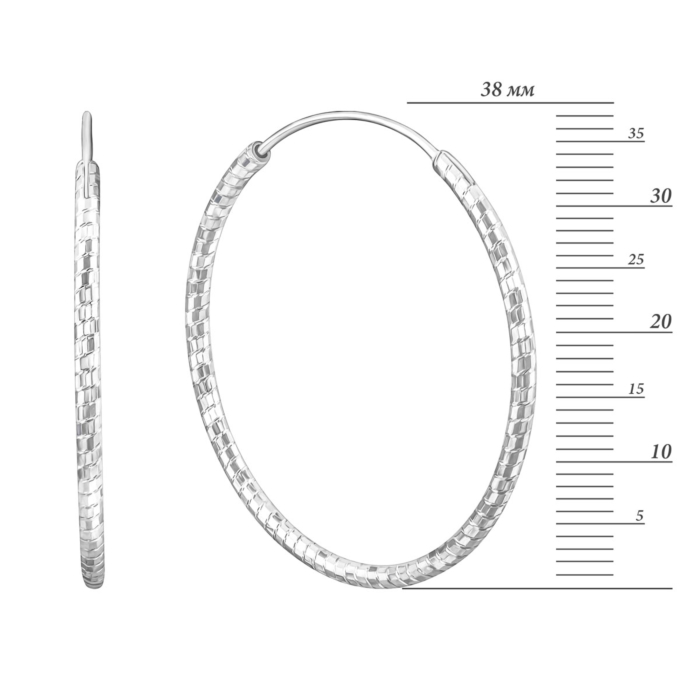 Серебряные серьги-конго.Артикул UG5SE00595-35mm