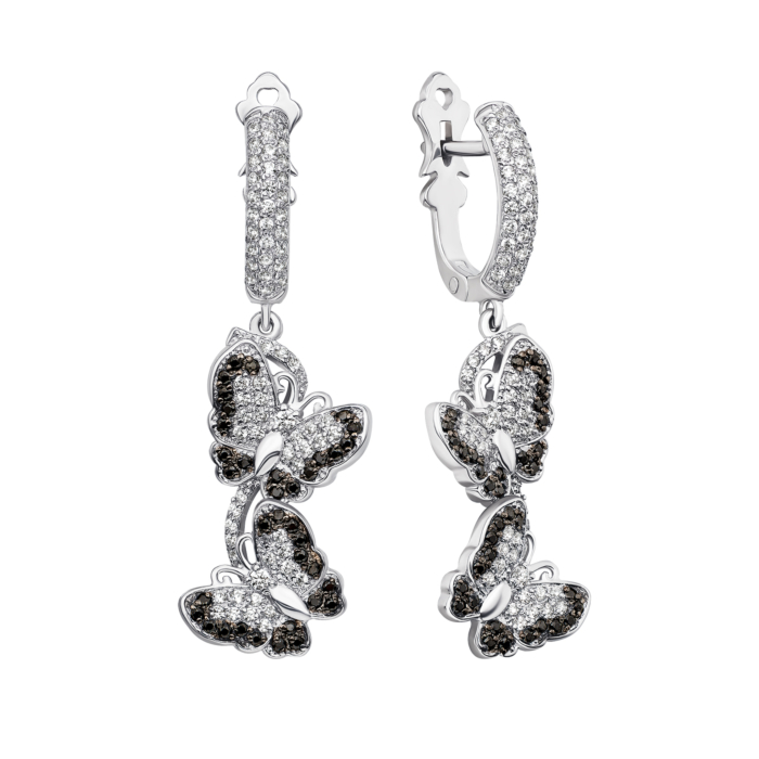 12345 Срібні сережки-підвіски Метелики з фіанітами (40312/12/1/213) 12345 грн4,130 12345