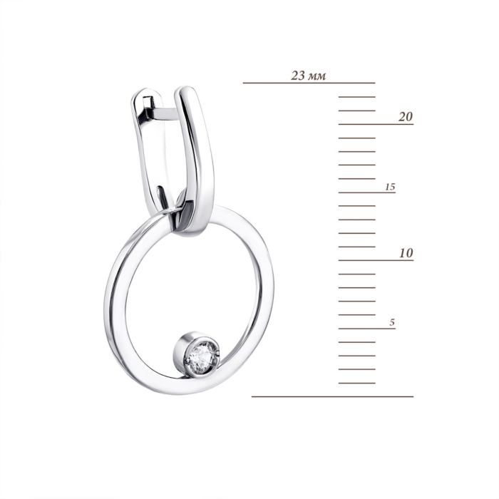 Серебряные серьги-подвески c фианитами. Артикул UG582771б