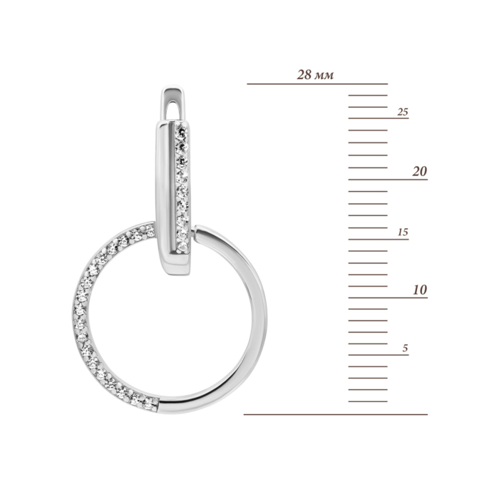 12345 Срібні сережки-підвіски з фіанітами. Артикул UG5SZDE06410 12345 грн1,810 12345