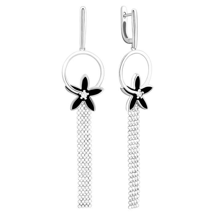 12345 Срібні сережки-підвіски з емаллю.Артикул UG5AE01564 12345 грн2,236 12345