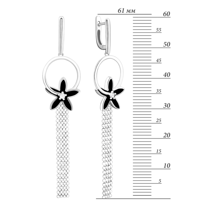 12345 Срібні сережки-підвіски з емаллю.Артикул UG5AE01564 12345 грн2,236 12345