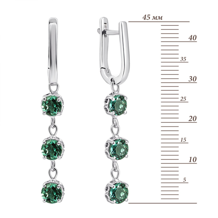 12345 Срібні сережки-підвіски з зеленим кварцом. Артикул UG52357/1р-QGR 12345 грн4,554 12345