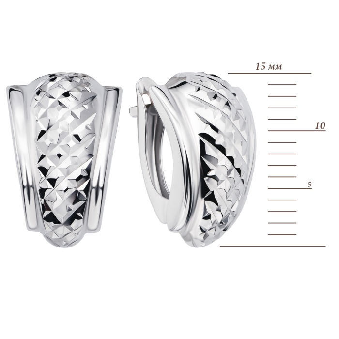 12345 Срібні сережки з алмазною гранню. Артикул UG502830-2/12/3 12345 грн1,522 12345