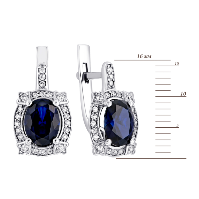 12345 Срібні сережки з гідротермальним сапфіром і фіанітами.Артикул UG52125/1р-HSPH 12345 грн4,383 12345