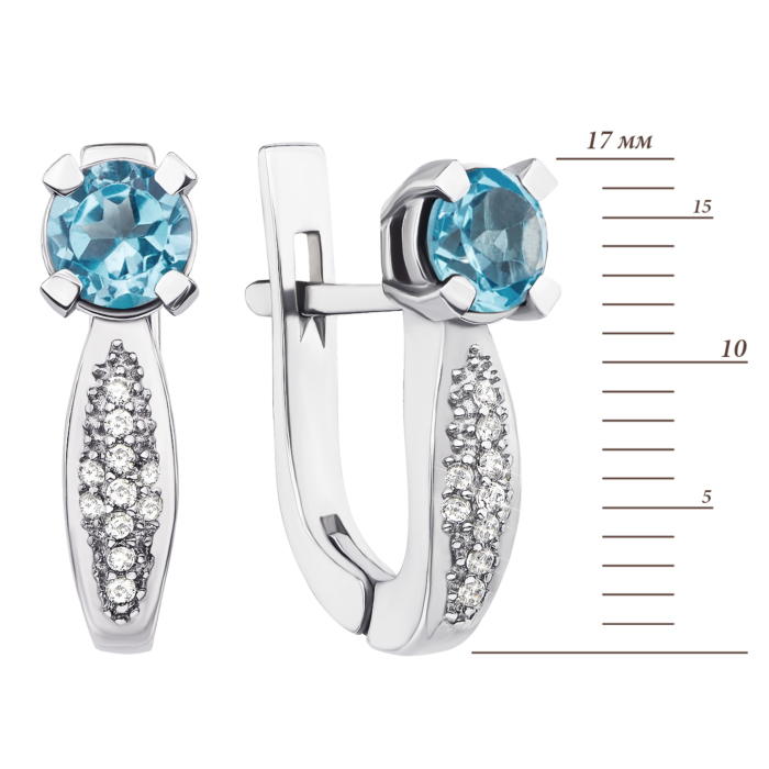 12345 Срібні сережки з топазом і фіанітами (2172/9р) 12345 грн3,005 12345