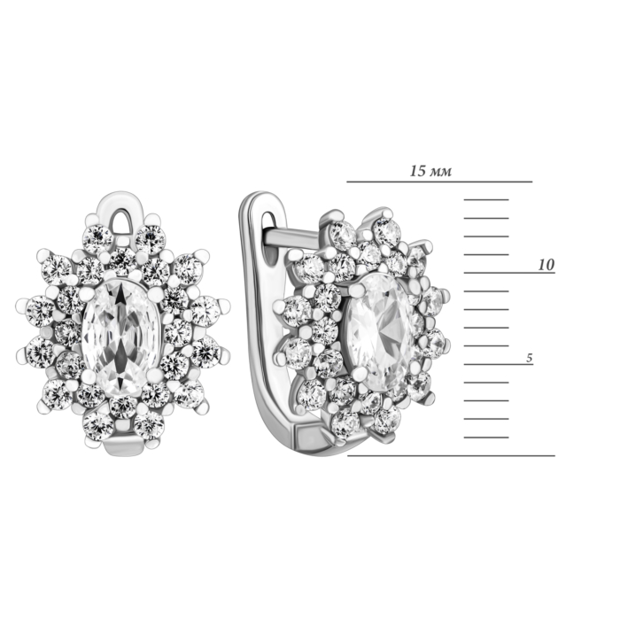 12345 Срібні сережки з фіанітами.Артикул UG5B00006 12345 грн2,049 12345