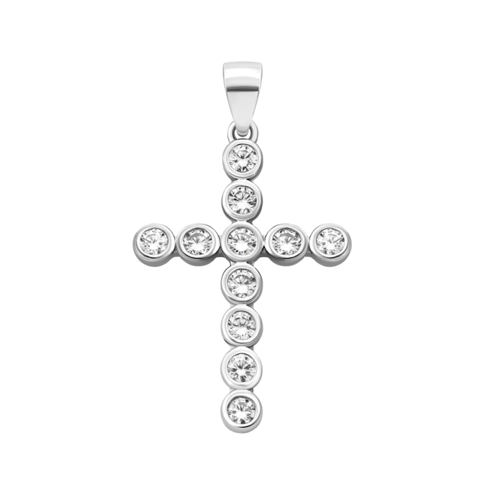12345 Срібний хрестик з фіанітами.Артикул UG51PE68471 12345 грн1,227 12345