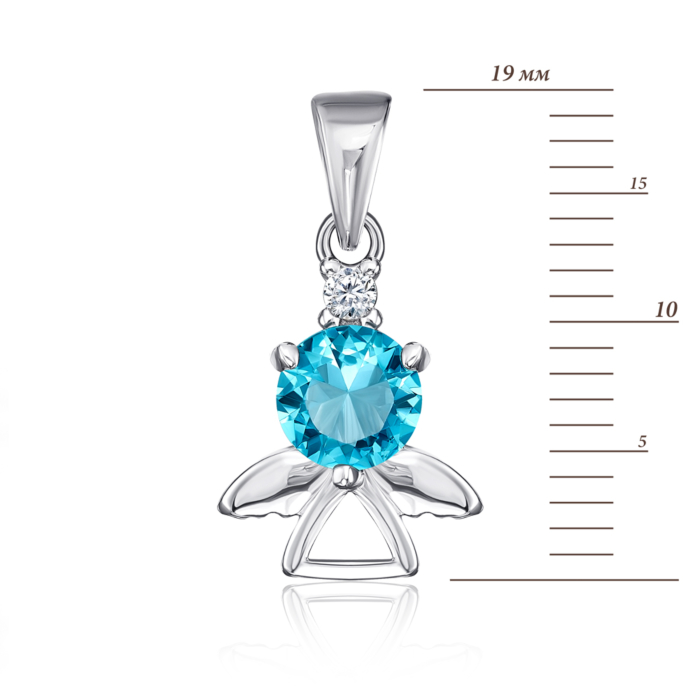 12345 Срібна підвіска «Янгол» з фіанітами. Артикул P4803-P/12/1 12345 грн898 12345