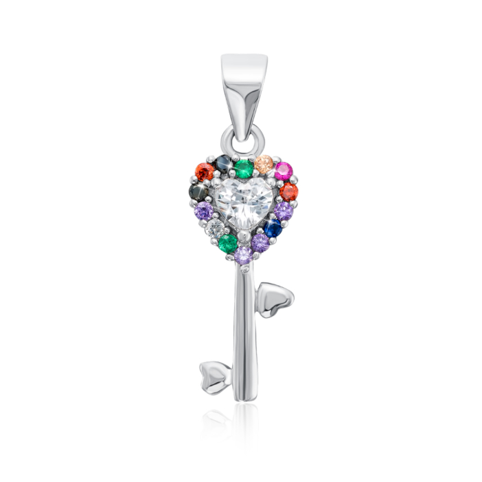 12345 Срібна підвіска «Ключ» з фіанітами. Артикул 1PE46140-P/12/1550 12345 грн1,086 12345