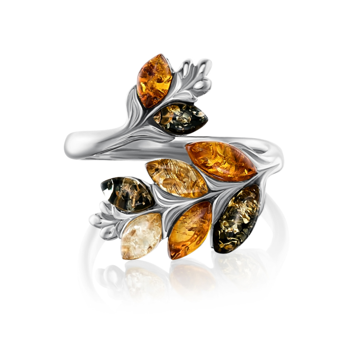 12345 Срібна каблучка з бурштином. Артикул RdR173M-R/12/2787 12345 грн2,801 12345