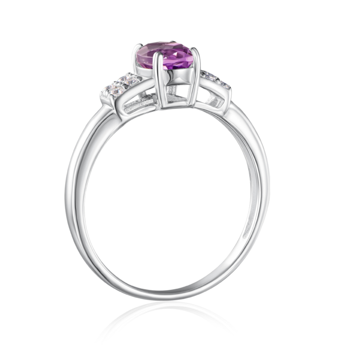 12345 Срібна каблучка з аметистом і фіанітами. Артикул R561-R/12/5134 12345 грн1,277 12345