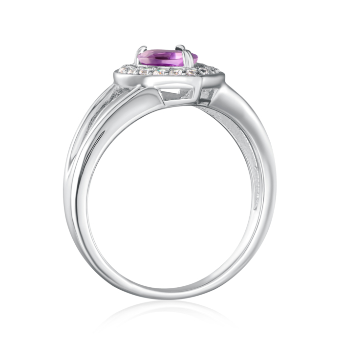 12345 Срібна каблучка з аметистом і фіанітами. Артикул R732-R/12/6456 12345 грн1,483 12345