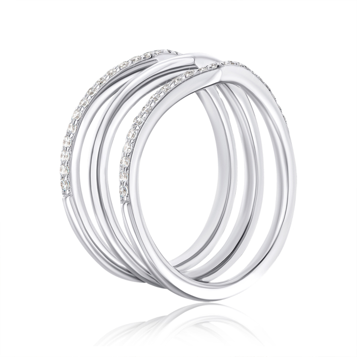 12345 Срібна каблучка з фіанітами. Артикул ol01986b-R/12/1 12345 грн802 12345